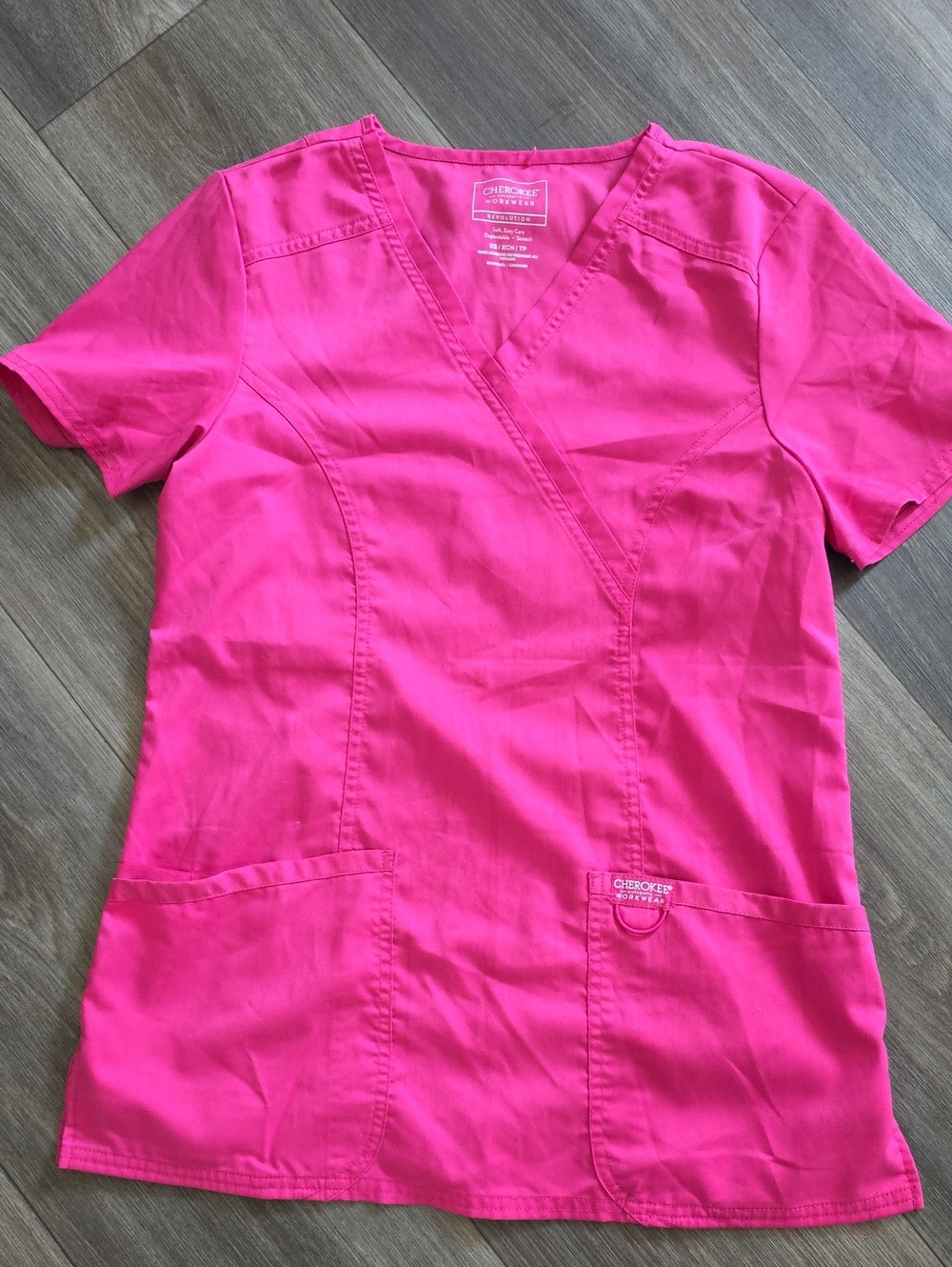 Women's Fuchsia V-Neck Scrub Top
